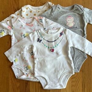 6M Carters Long Sleeve Bodysuits